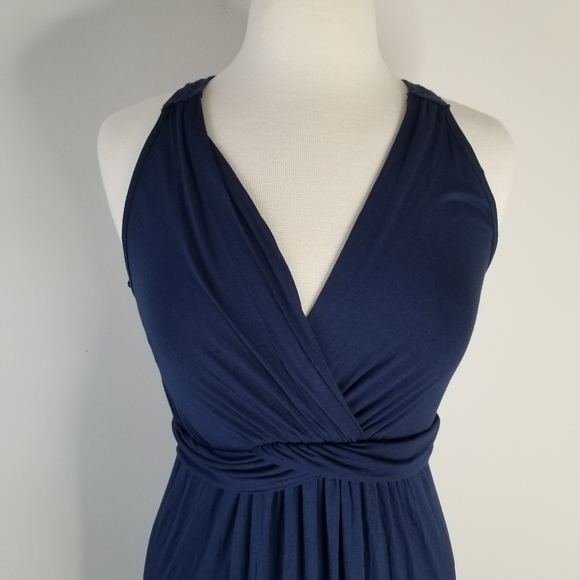 NWT Gilli Gabbiey Crochet Back Knit Maternity Maxi Dress Navy Racerback Size M - Picture 3 of 14